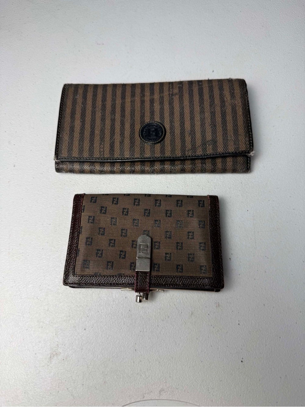 x2 vintage fendi wallets lot restoration project